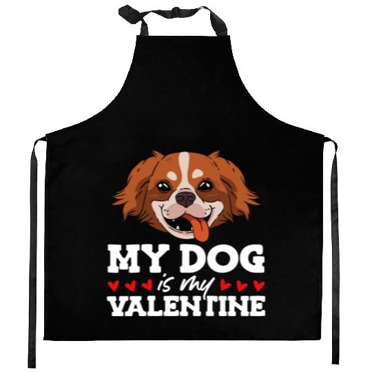 My Dog Is My Valentine Date Cute Doggy Kitchen Aprons