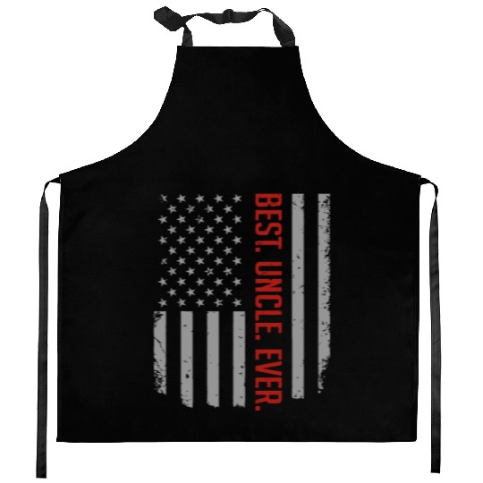 Mens Best Uncle Ever US American Flag Gift For Fat Kitchen Aprons
