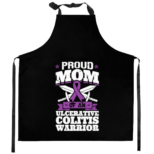 Proud Mom Of An Ulcerative Colitis Warrior Kitchen Aprons