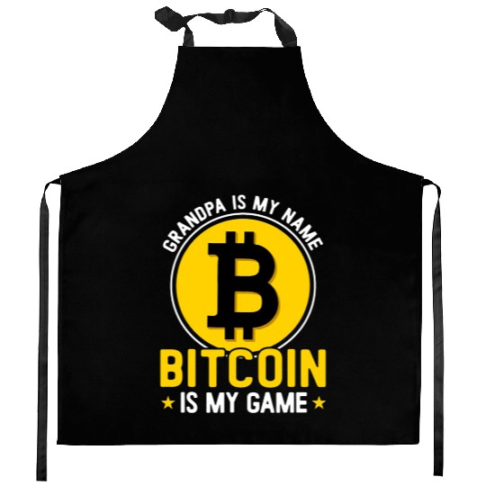 Granpa Is My Name Bitcoin Game BTC Crypto Mens Kitchen Aprons