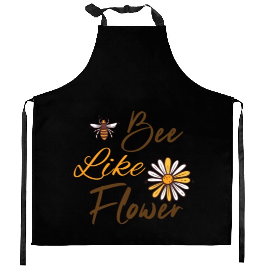 Bee like a flower Honey bee Kitchen Aprons