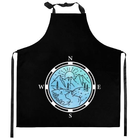 Hiker Mountains Compass climbing Mountaineering Kitchen Aprons