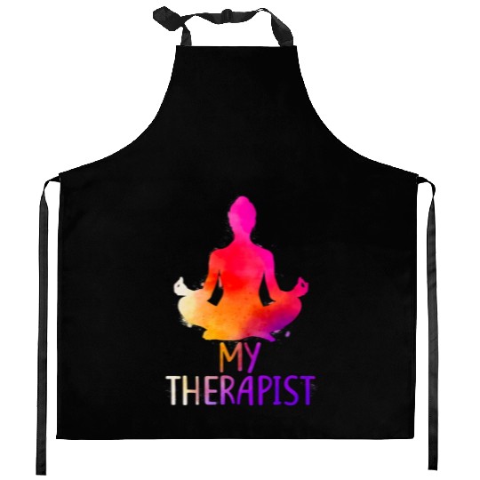 Yoga Meditation Lover Buddha Is My Therapist Kitchen Aprons