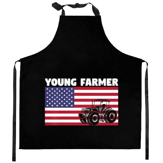 Kids Farm Lifestyle Tractor Lover Young Farmer Kitchen Aprons