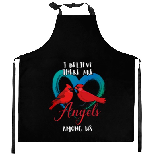 I Believe There Are Angels Among Us Cardinal Bird Kitchen Aprons