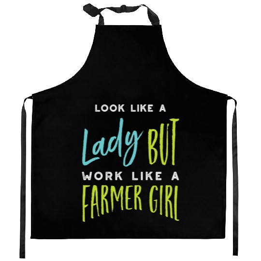 Womens Farming Saying For Farmer Girl Kitchen Aprons