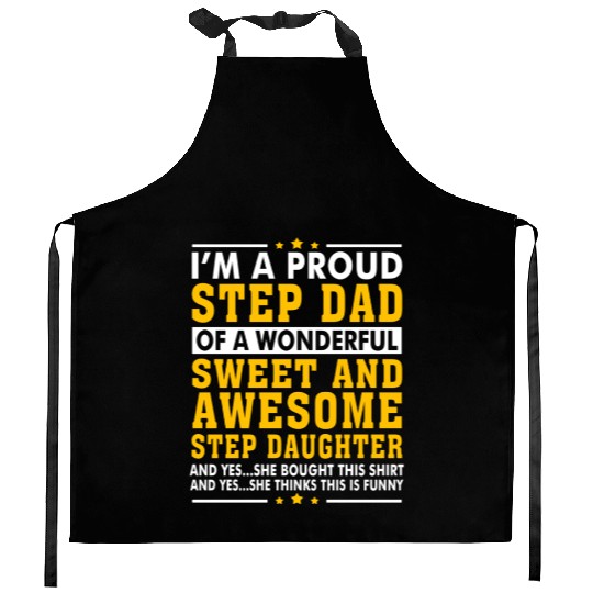 Funny Step Dad Kitchen Aprons Fathers Day Gift Step Daughte
