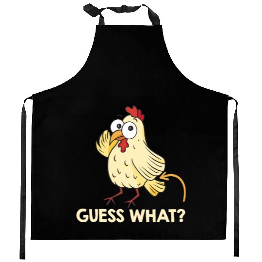 Guess What Chicken Butt Chickens Farmer Kitchen Aprons