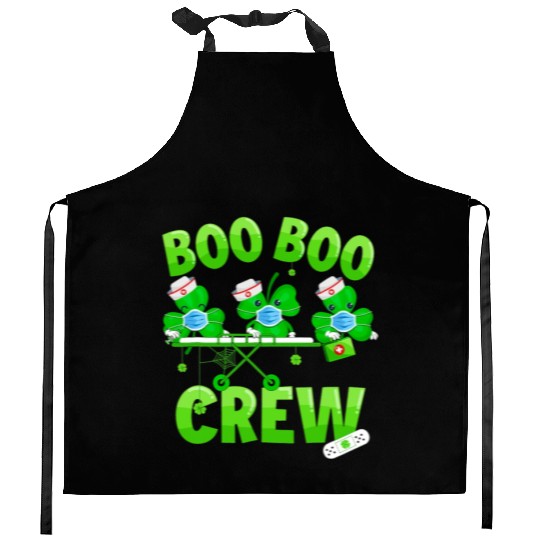Boo Boo Crew Nurse St Patricks Day Shamrock Kitchen Aprons