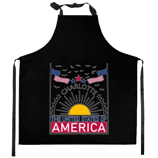Welcome to Charlotte, Welcome to North Carolina Kitchen Aprons