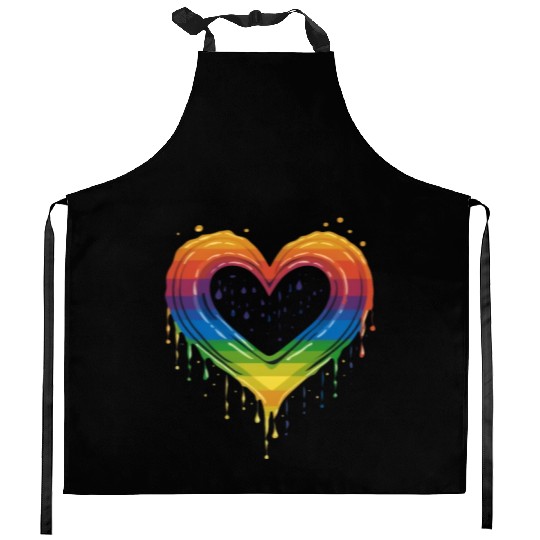 Celebrate Diversity: LGBT Rainbow Heart for Kitchen Aprons