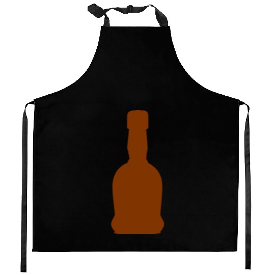 Liquor Bottle Vector Single Color Kitchen Aprons