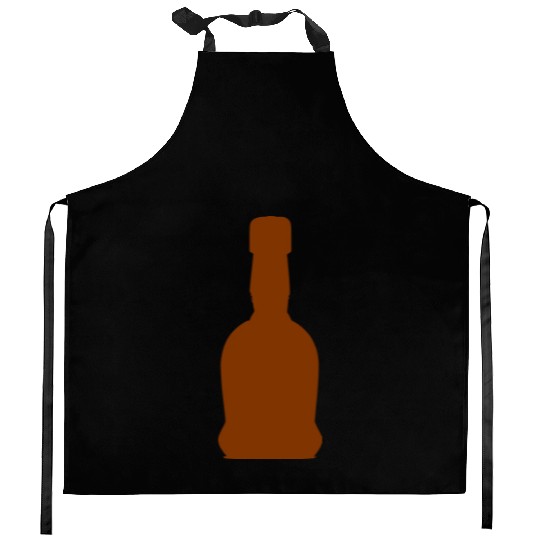 Liquor Bottle Vector Single Color Kitchen Aprons