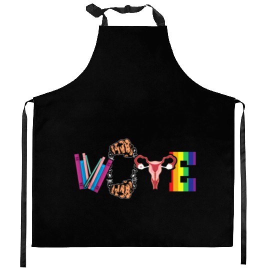 VOTE LGBT Pride Black Freedom Books Ovary Decor Kitchen Aprons