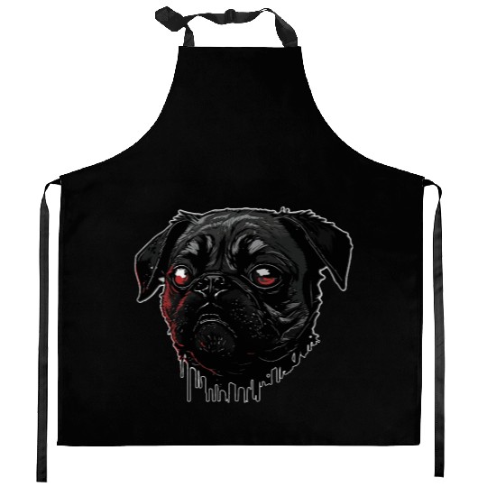 scary Pug Kitchen Aprons