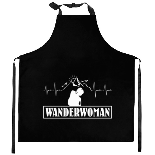 Wanderwoman Mountaineering Hiking Women Kitchen Aprons