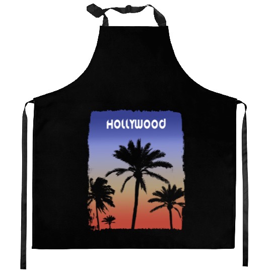 Hollywood California Sunset Vacation Souvenir Kitchen Aprons