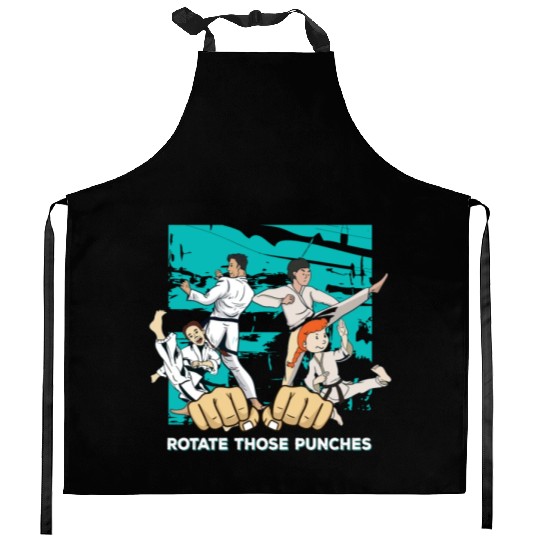 black belt - martial arts girl Kitchen Aprons
