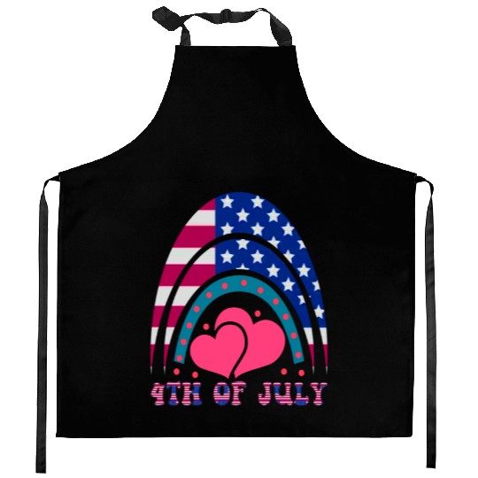 4th of July, Love America Kitchen Aprons