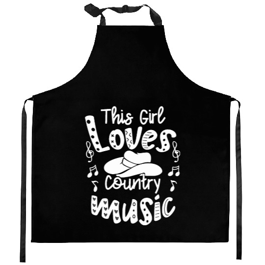 Funny Music Lover This Girl Loves Country Musicwes Kitchen Aprons