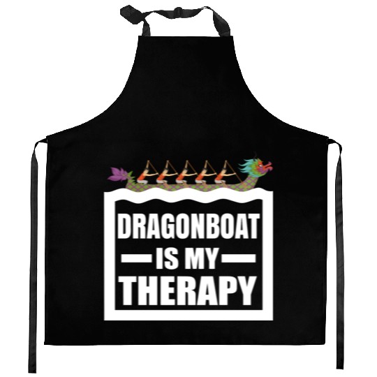Dragon Boat Racing Is My Therapy Funny Dragonboat Kitchen Aprons