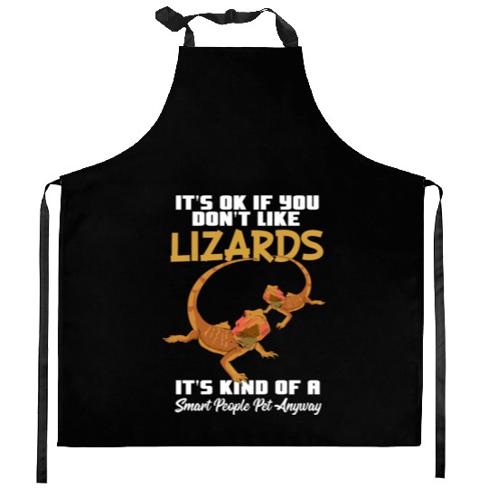 Funny Lizard Pet Smart People Kitchen Aprons