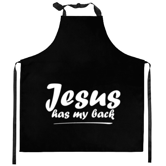 Jesus Has My Back Kitchen Aprons