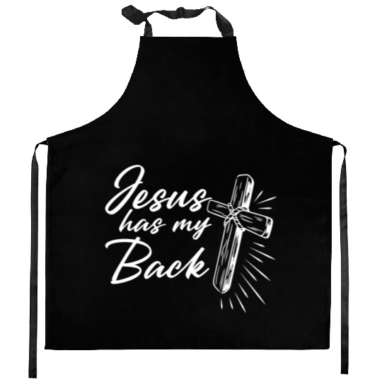 Jesus Has My Back 2 Kitchen Aprons