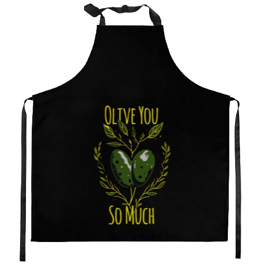 Olive Love Pun Olive Oil I Love You Kitchen Aprons
