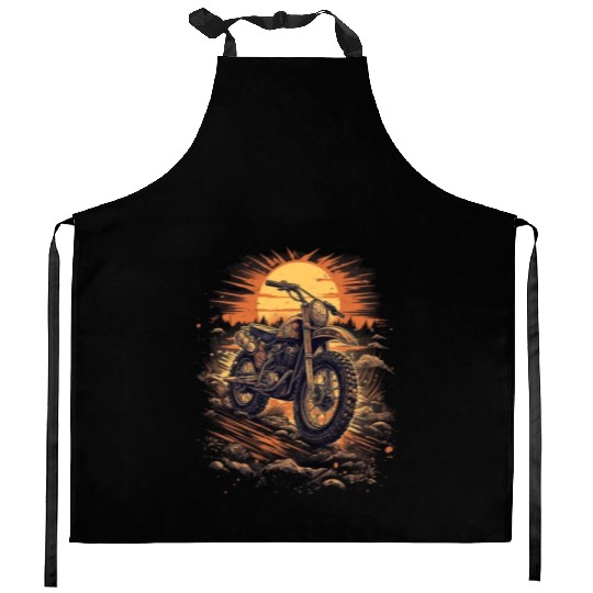 Dirt Bike Motorcycle Motorbike MX Biker Retro Kitchen Aprons