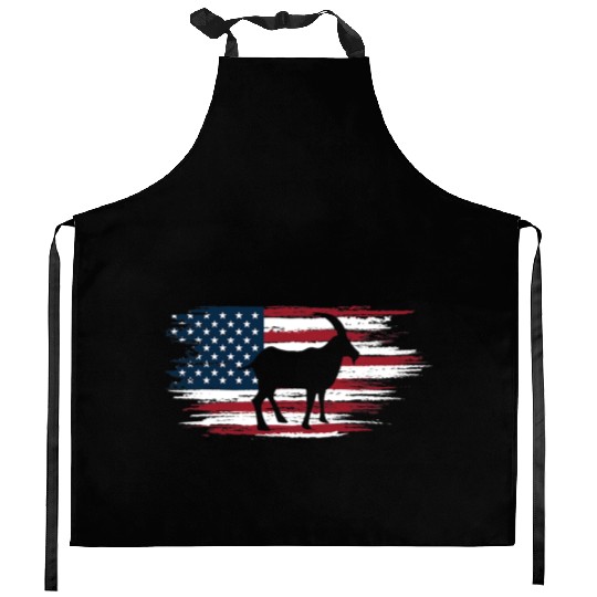 Funny Goat Farming Usa Goat Farmer Kitchen Aprons