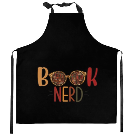 Funny Book Nerd Librarian Teacher Student Reader Kitchen Aprons