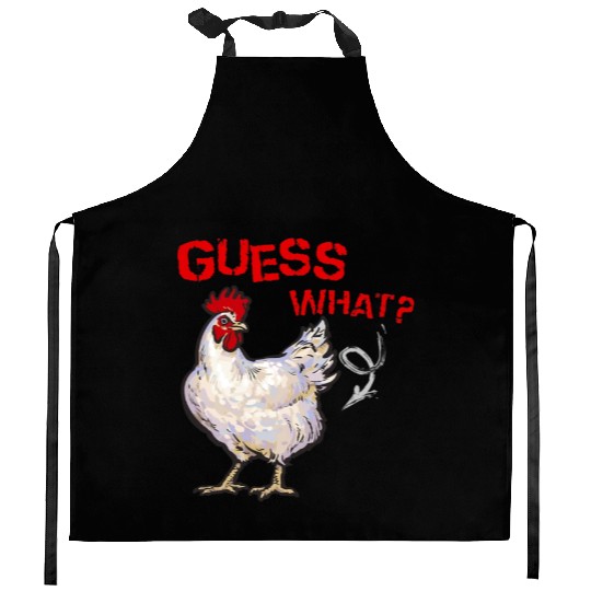 Funny Guess What Chicken Butt Farmer Chicken Buffs Kitchen Aprons