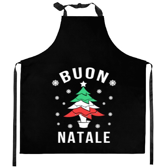 Italian Flag Tree Buon Natale Kitchen Aprons