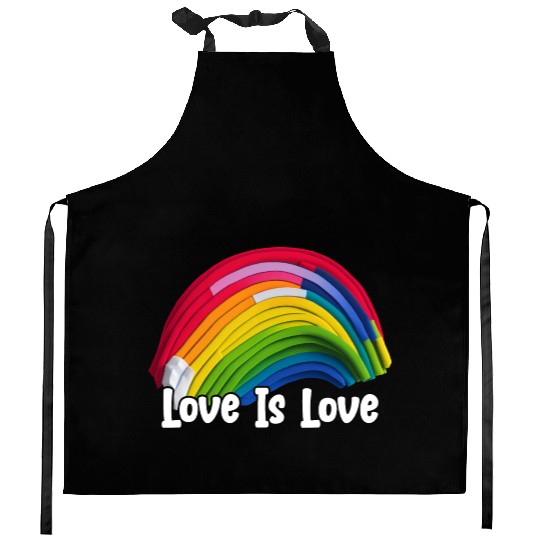 Prideful Skies LGBTQ gay pride Rainbow Love Kitchen Aprons