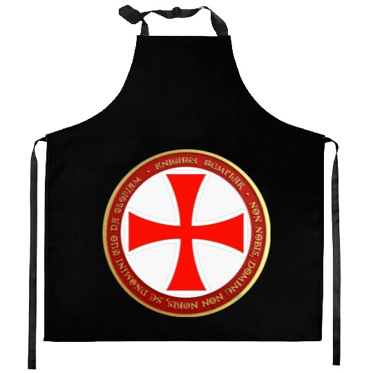 Knights templar cross shield Kitchen Aprons