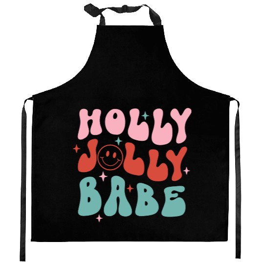 Holly Jolly Babe Kitchen Aprons