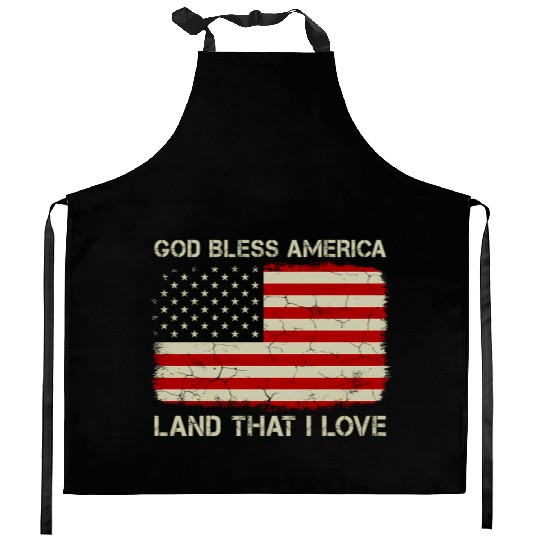 Old American Flag God Bless America Land That I Lo Kitchen Aprons