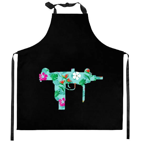 Tropical Gun Lover Firearm Beach Hawaiian Kitchen Aprons