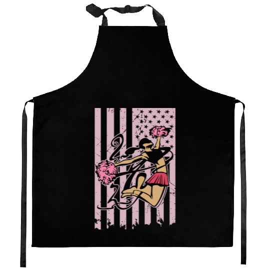 Usa Flag Cheerleader Cheergirl Cheerleading Kitchen Aprons