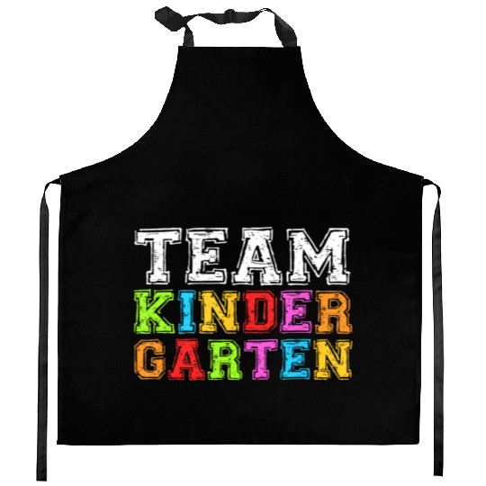 Team Kindergarten Teacher Graduation Kitchen Aprons