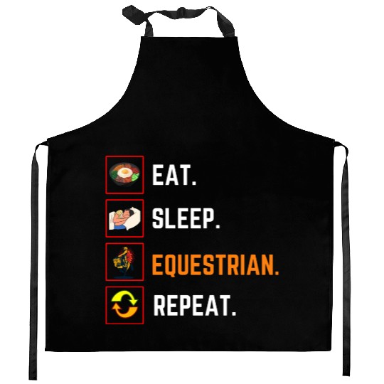 Funny Eat Sleep equestrian Repeat Gift Kitchen Aprons
