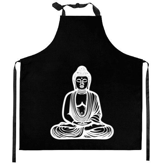Deep Meditation Buddha Portrait Spiritual Nature Kitchen Aprons