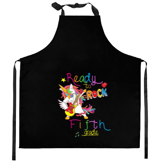 Ready to rock Fifth grade Back to school Kitchen Aprons