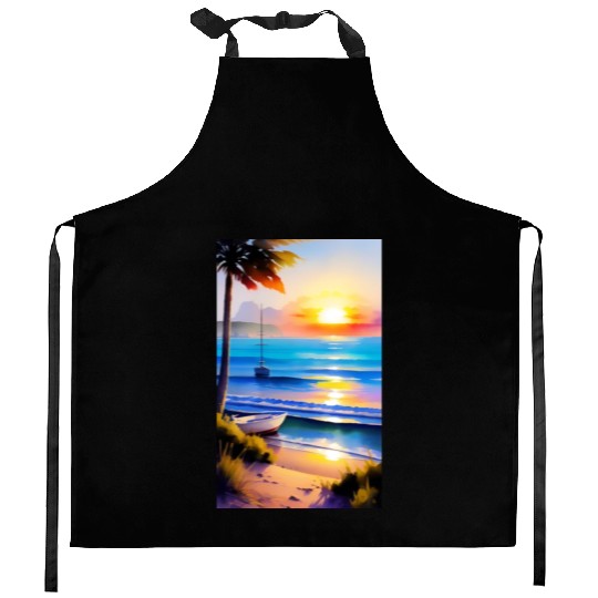 A sunrise with a seaside view-2 Kitchen Aprons