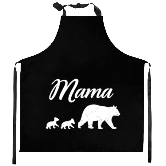 Mama Bear - With Two Cubs Twin Mom Mother's Day Gi Kitchen Aprons