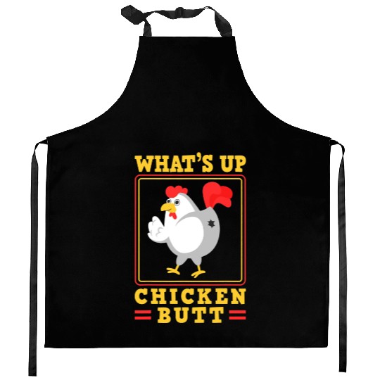 Funny Farmer Animal Pet Whats Up Chicken Butt Kitchen Aprons
