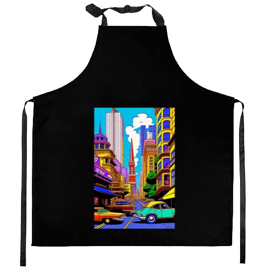 "Maximalist Chaos: chaotic stunning San Francisco Kitchen Aprons