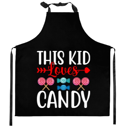 This Kid Loves Candy Kitchen Aprons