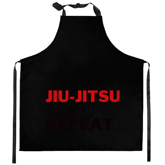 Funny Eat Jiu Jitsu Sleep Repeat Kitchen Aprons
